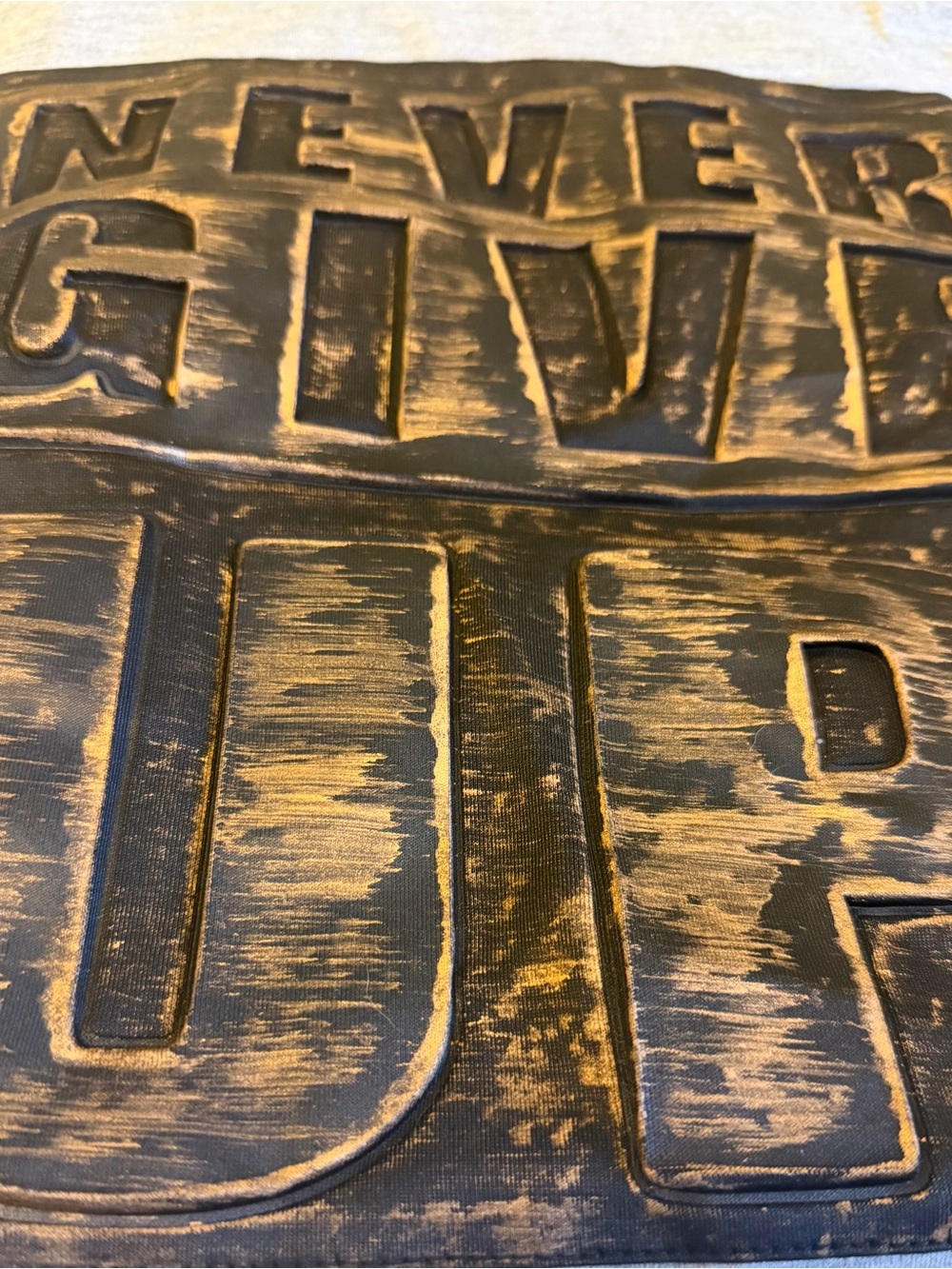 Never Give Up Embossed Graphic Tee - Picture 2 of 7